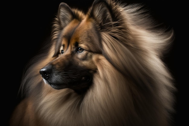 Le majestueux chien belge de Tervuren capturé sur un fond sombre saisissant