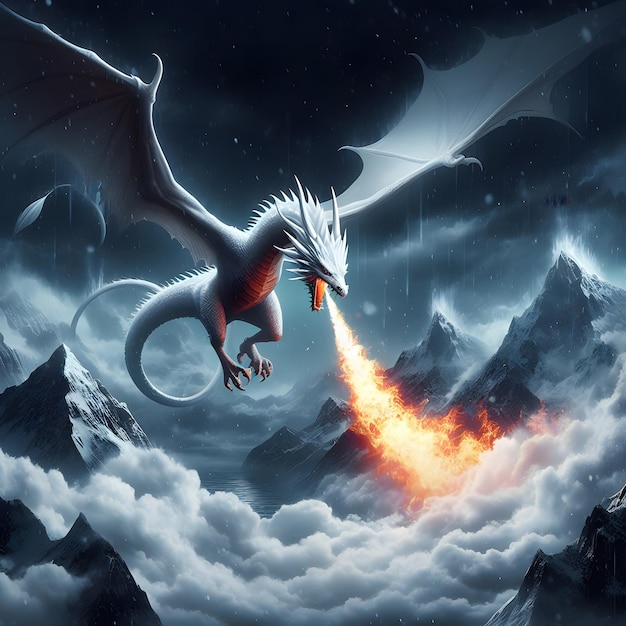 Photo le majestueux dragon blanc