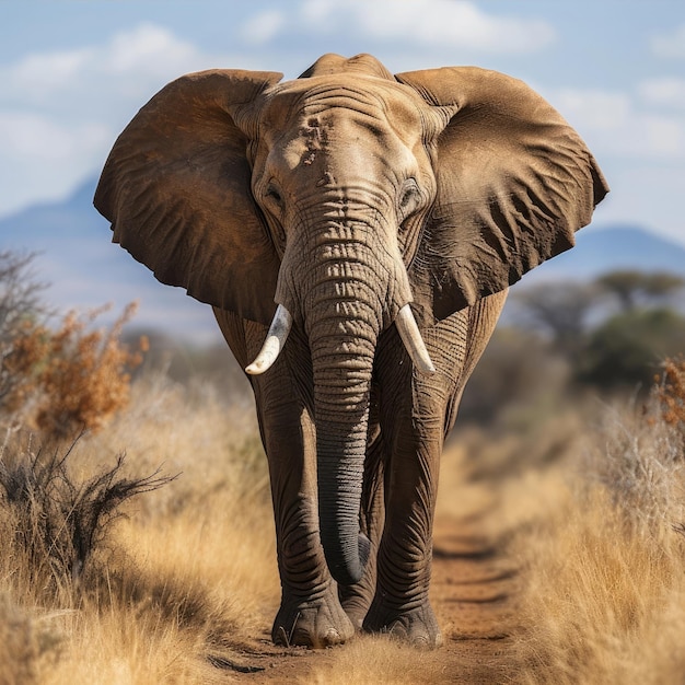 Majestueux éléphant d'Afrique dans la savane