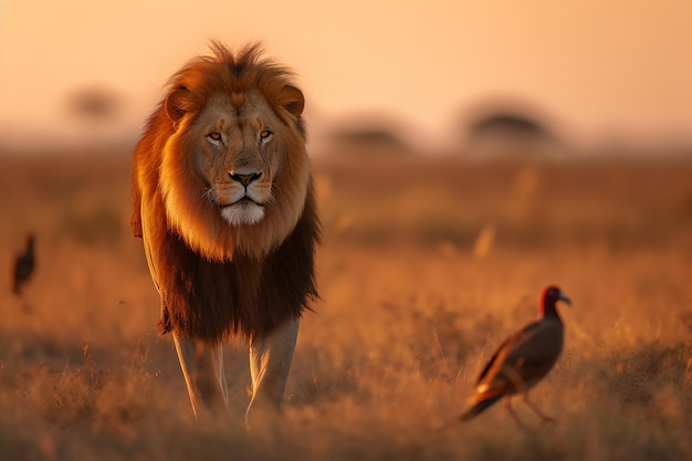 Photo le majestueux lion d'afrique