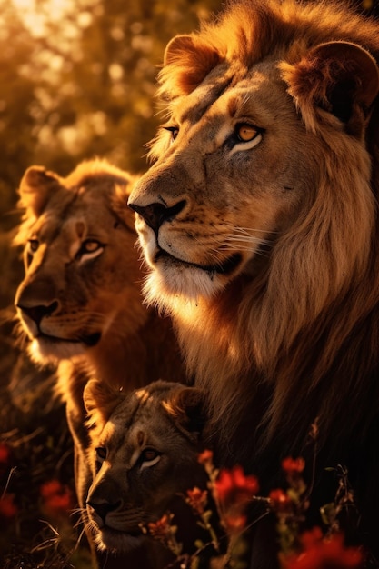 Le majestueux lion qui erre dans la savane africaine, un puissant symbole de la faune