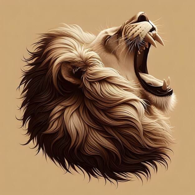 Le majestueux lion rugit