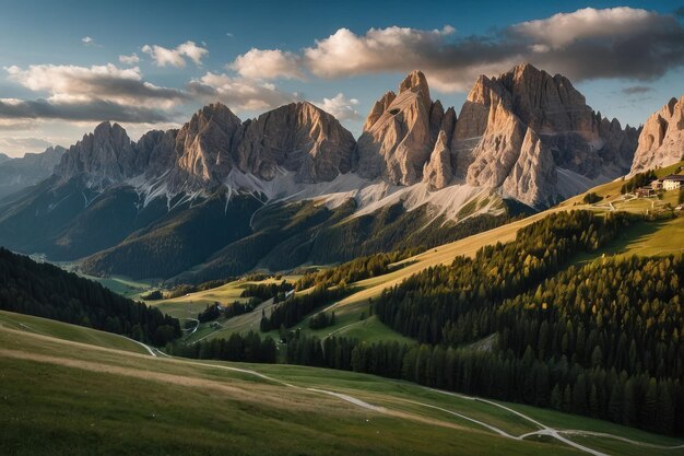 Le majestueux paysage montagneux au crépuscule