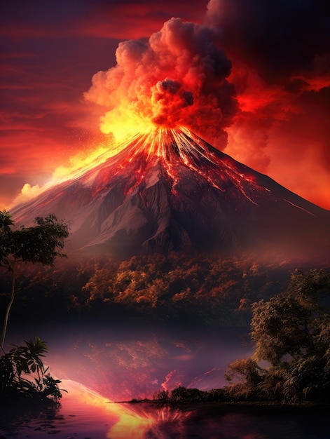 Un majestueux paysage volcanique en Indonésie