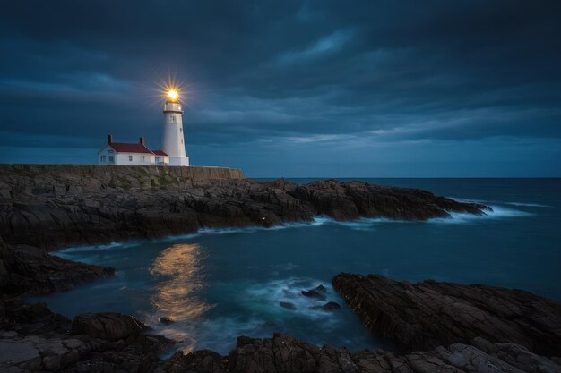 Le majestueux phare qui brille au crépuscule