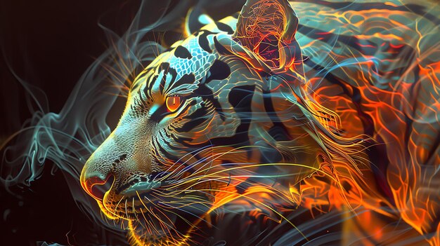Photo majestueux et puissant, ce tigre est un symbole de force et de férocité.