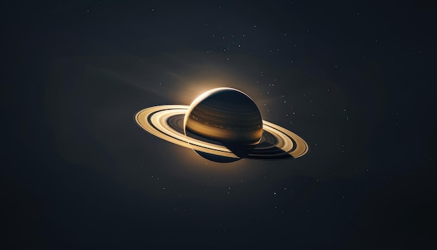 Le majestueux Saturne brille dans l'espace