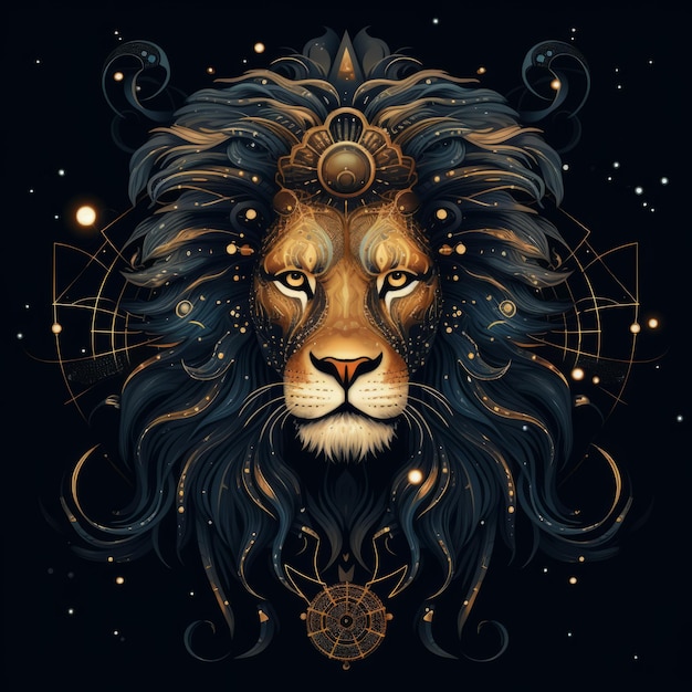 Majestueux signe du zodiaque Lion