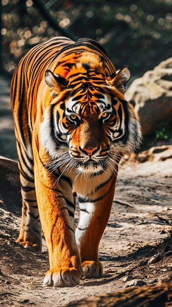 Photo un majestueux tigre du bengale avec son remarquable