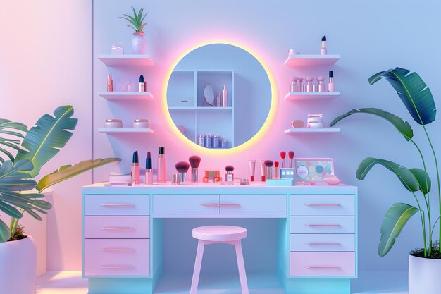 Makeup Vanity et Mirror une stylée vanité de maquillage avec un miroir