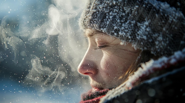 Photo malgré le froid dans l'air, leur souffle visible nous rappelle la chaleur de l'homme.