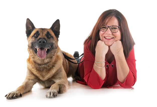 Malinois et femme