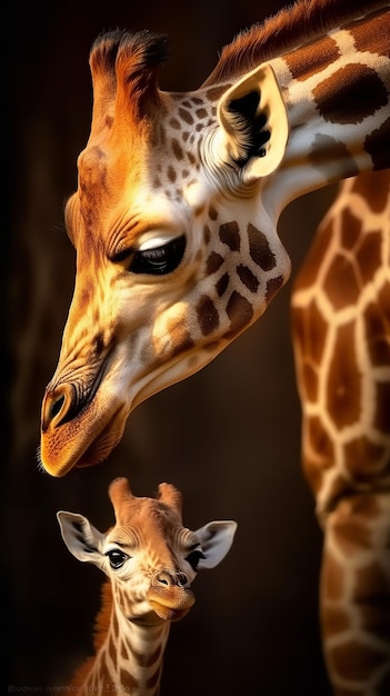 maman et bébé girafe