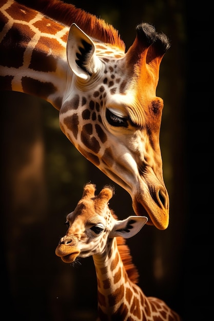 maman et bébé girafe