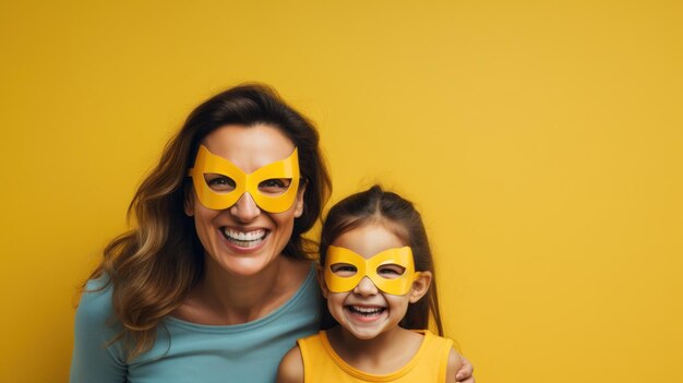 Maman et fille comme super-héros