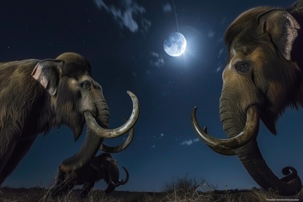 Le mammouth préhistorique, un ancien géant de l'ère glaciaire, symbolise la nature sauvage et la grandeur.