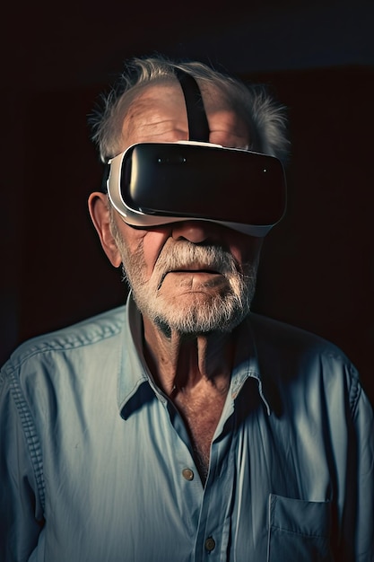 Man à l'aide de lunettes vr