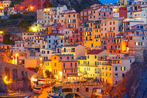 Manarola De Nuit, Cinque Terre, Ligurie, Italie