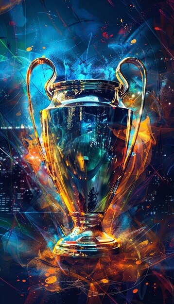 Photo manchester city remporte la coupe de la ligue des champions de football abstract papier peint pour smartphone mobile