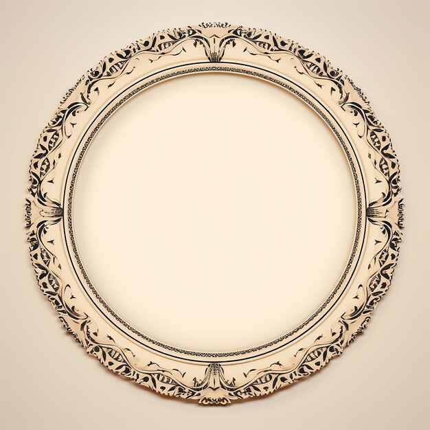 Photo mandala art un cadre rond sur un fond beige dans le style de