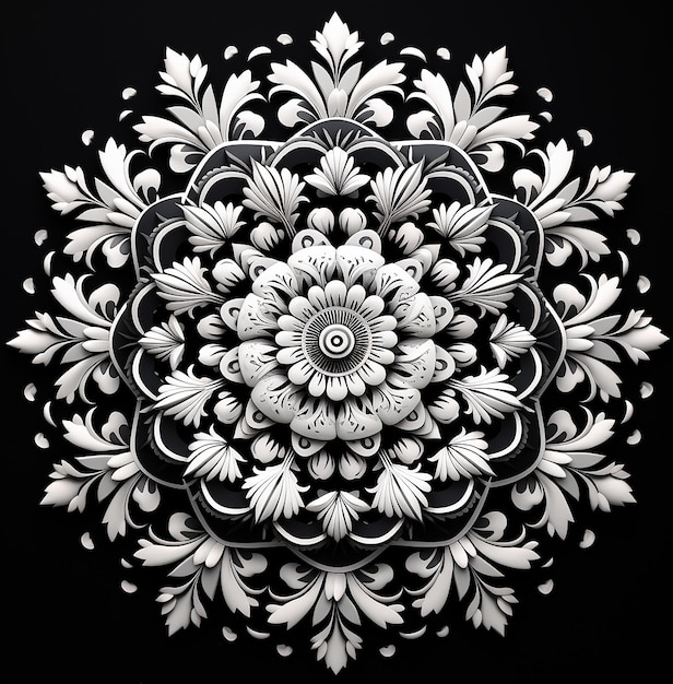 Mandala Art Mandala Le dessin circulaire d'une fleur est illustré I