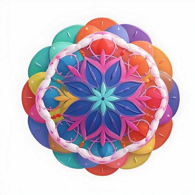 Mandala art ornement abstrait illustration conception décoration avec fond blanc génératif ai