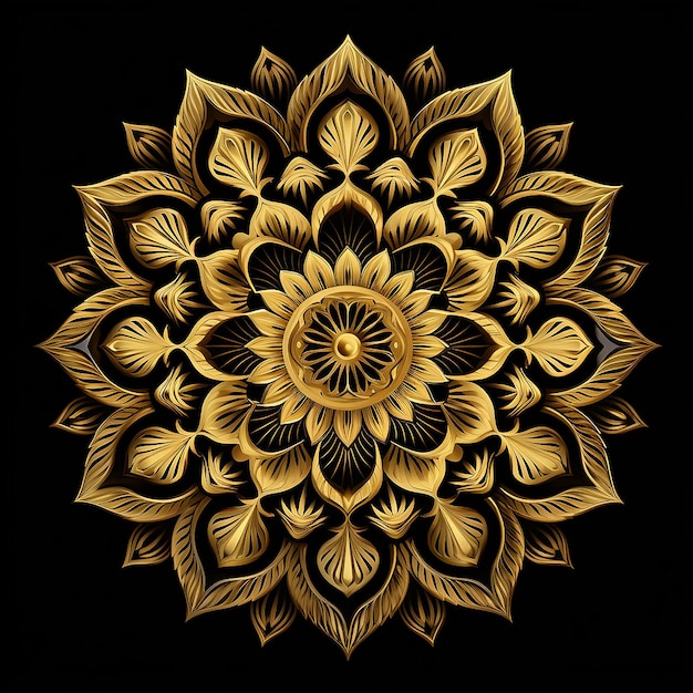 Mandala Art Rond Or Conception D'un Mandala Mandala Dans Le Style De D