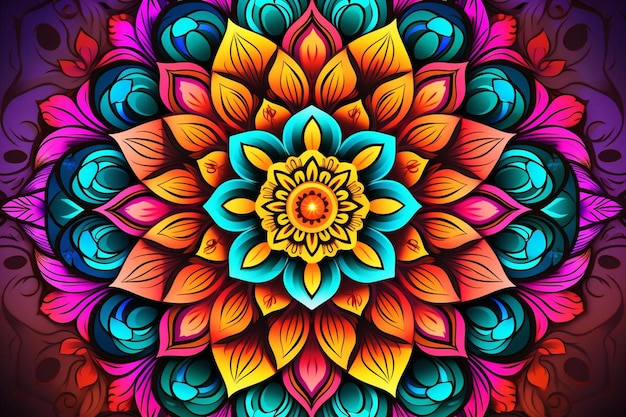 un mandala coloré avec le mot "crayon" dessus.