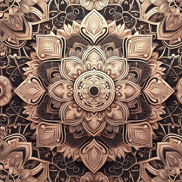 Photo le mandala de luxe vectoriel est un motif sans couture en 3d.