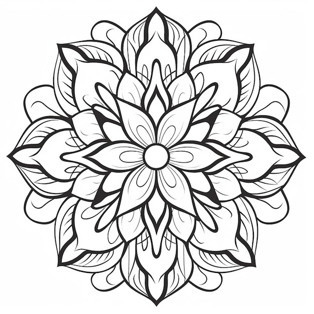 Un mandala avec un motif de fleurs.