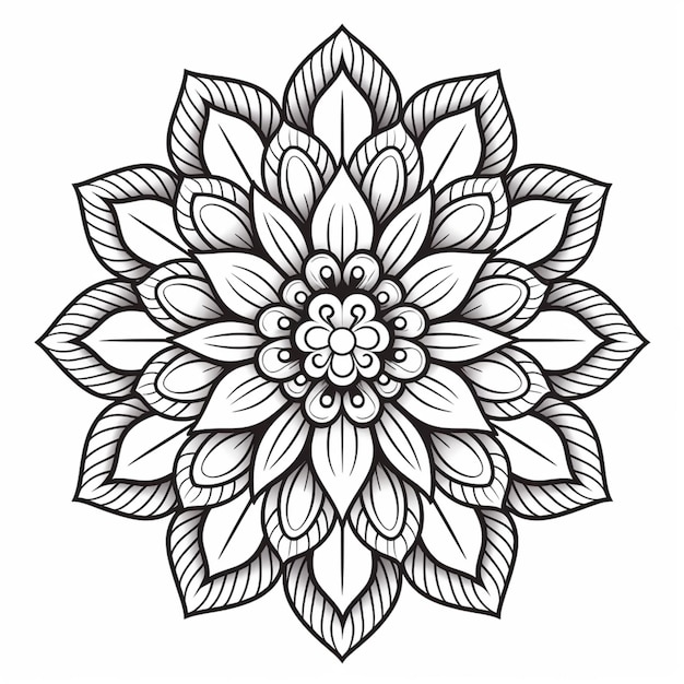 Un mandala avec un motif de fleurs.