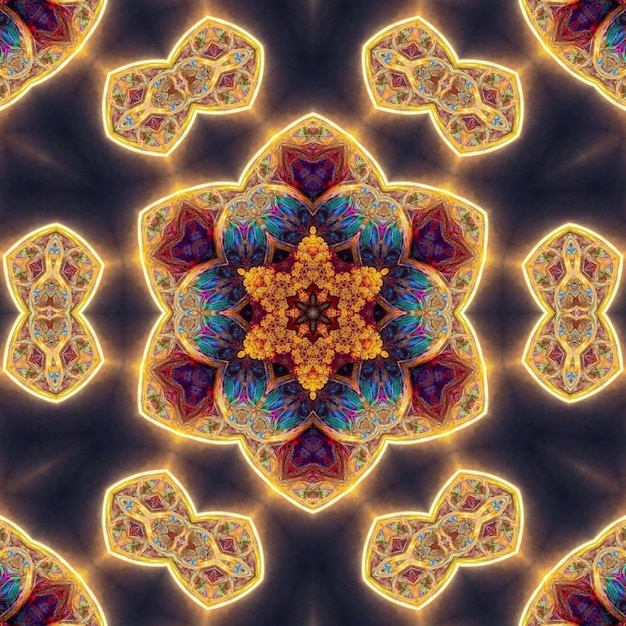 Mandala mystique magique Fond kaléidoscopique fractal géométrique ésotérique