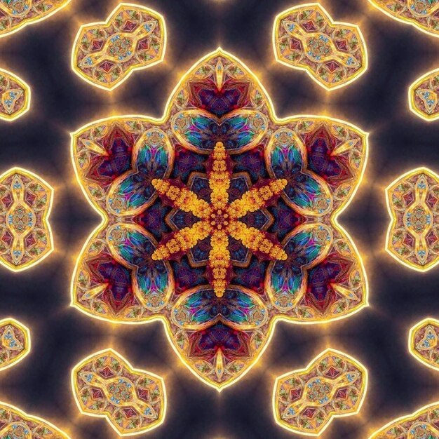 Mandala mystique magique Fond kaléidoscopique fractal géométrique ésotérique