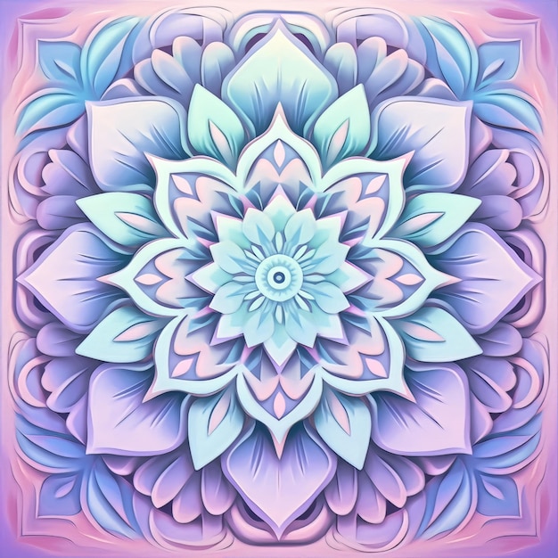 Un Mandala serein dans des tons pastels doux