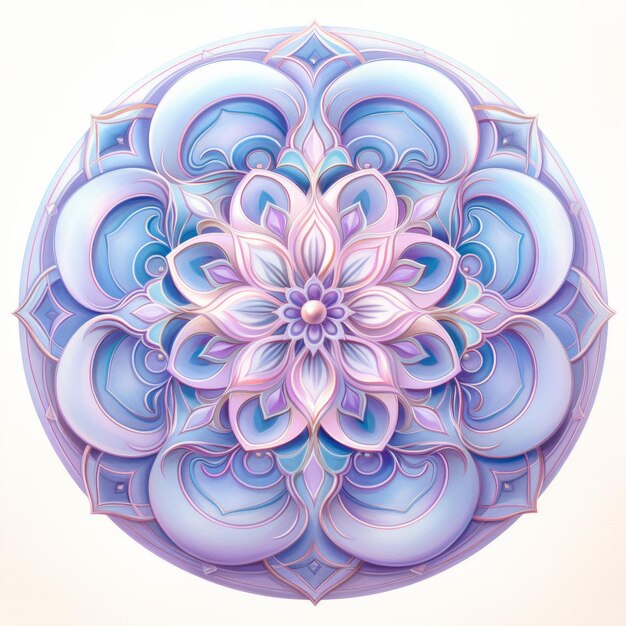 Mandala de sérénité en bleu et blanc