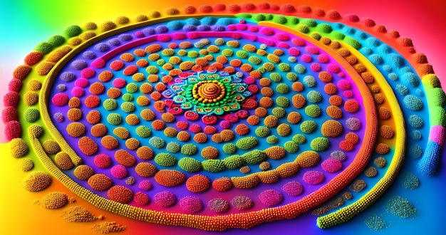 Mandala tibétain fait de sable. Haute qualité