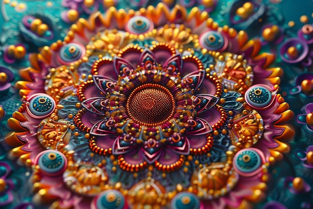 Mandalas complexes créés avec des couleurs vives oct
