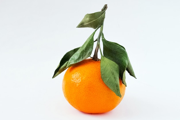 Mandarine avec des feuilles