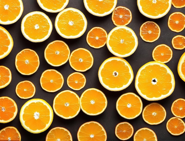 mandarines et oranges sur fond plat