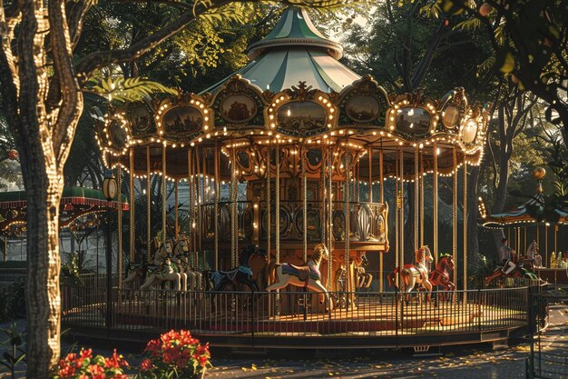 Photo des manèges capricieux dans des parcs vintage