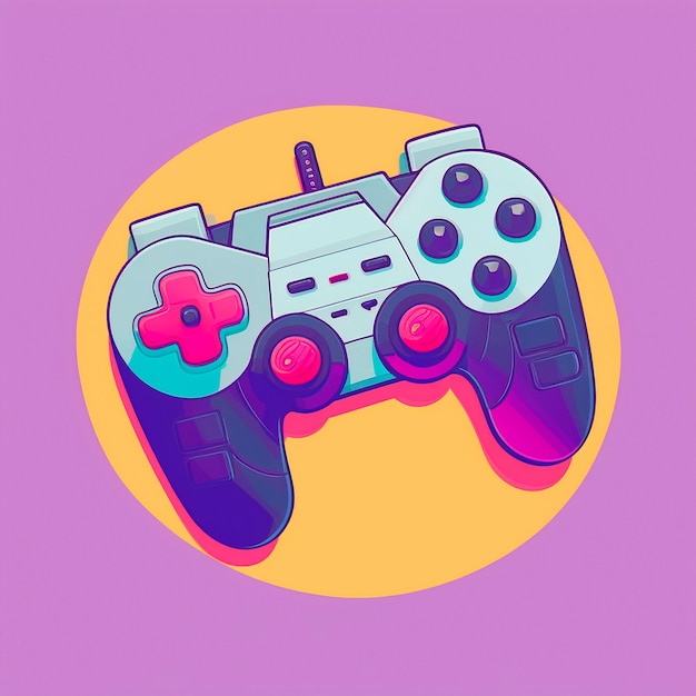 Une manette de jeu dans le style du pop art et de l'anime