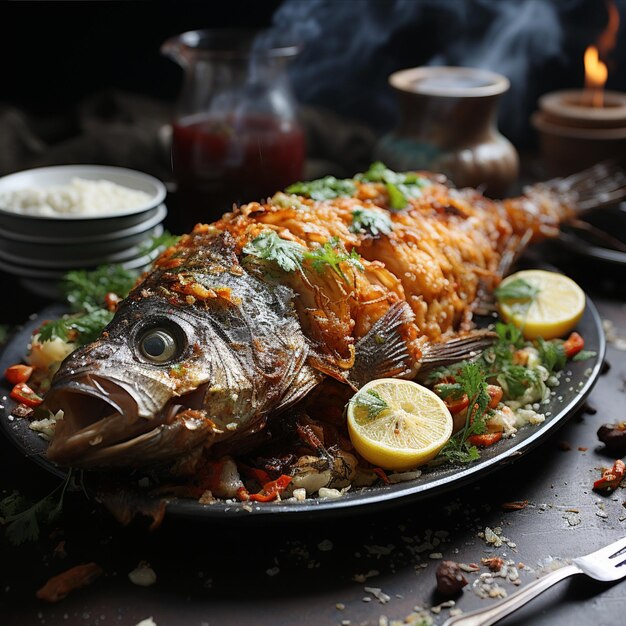 manger du poisson délicieux