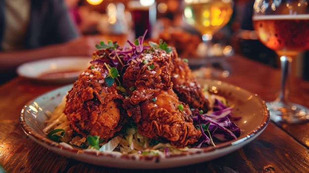 Manger du poulet frit AI générative