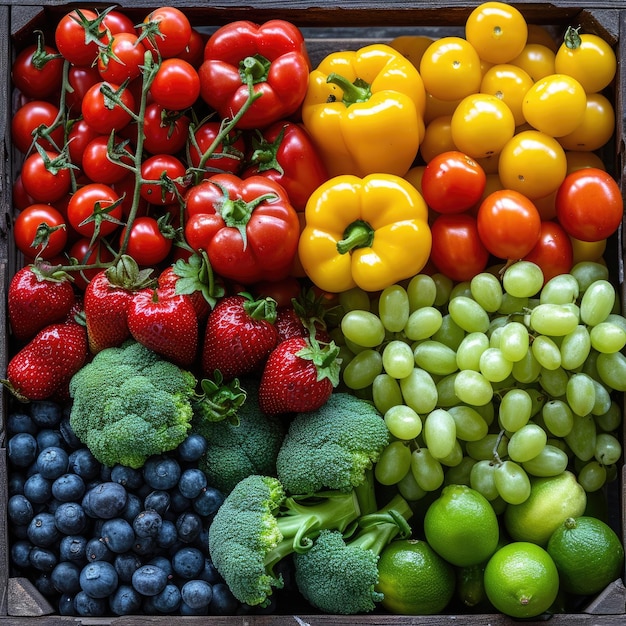 Manger des fruits et des légumes frais et éclatants