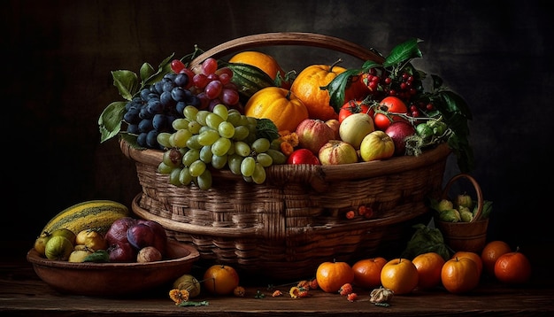 Manger sainement Fruits et légumes biologiques frais générés par l'IA