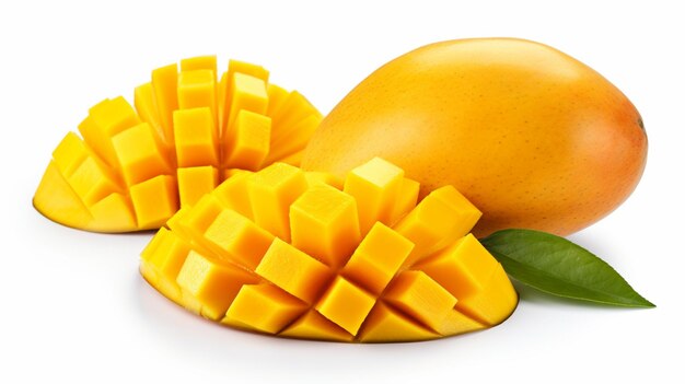 Photo mango un aliment de fruit frais mûr isolé sur un générateur blanc ai