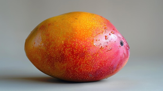 Photo une mangue est montrée avec une couleur jaune et rouge