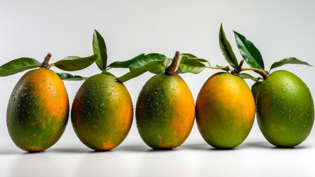 Mangue mûre sur fond blanc ai générative