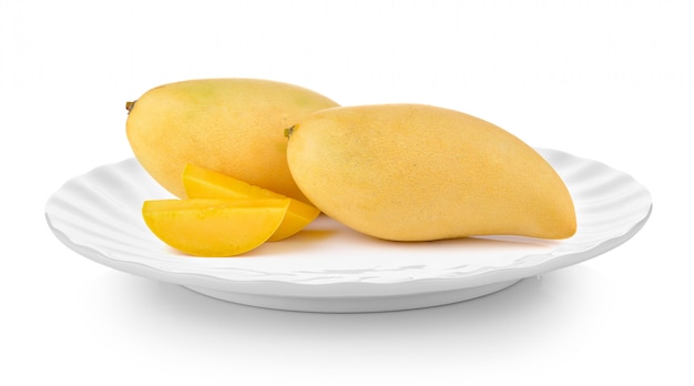 Mangue en plaque sur un espace blanc