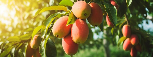 La mangue pousse sur un arbre dans la nature